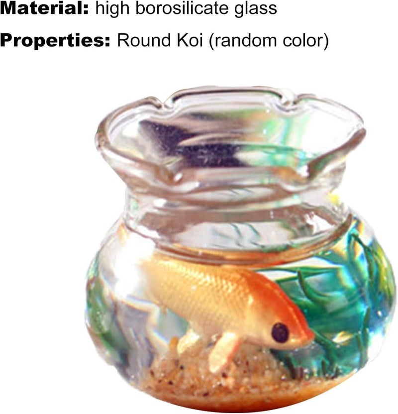 أوعية السمكة الذهبية المصغرة لبيت الدمى مع سطح أملس، ملحقات حوض أسماك لبيت الدمى من الراتنج الأنيق الواقعي لتزيين مشهد الحديقة، ديكورات 1.06 بوصة × 0.51 بوصة × 1.02 بوصة - Image 3